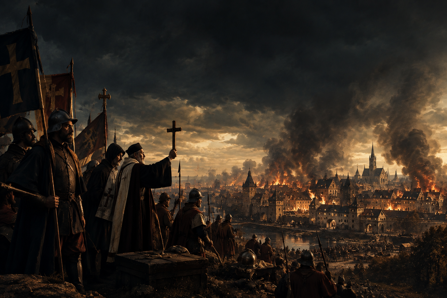 Medieval Siege Beneath Stormy Skies