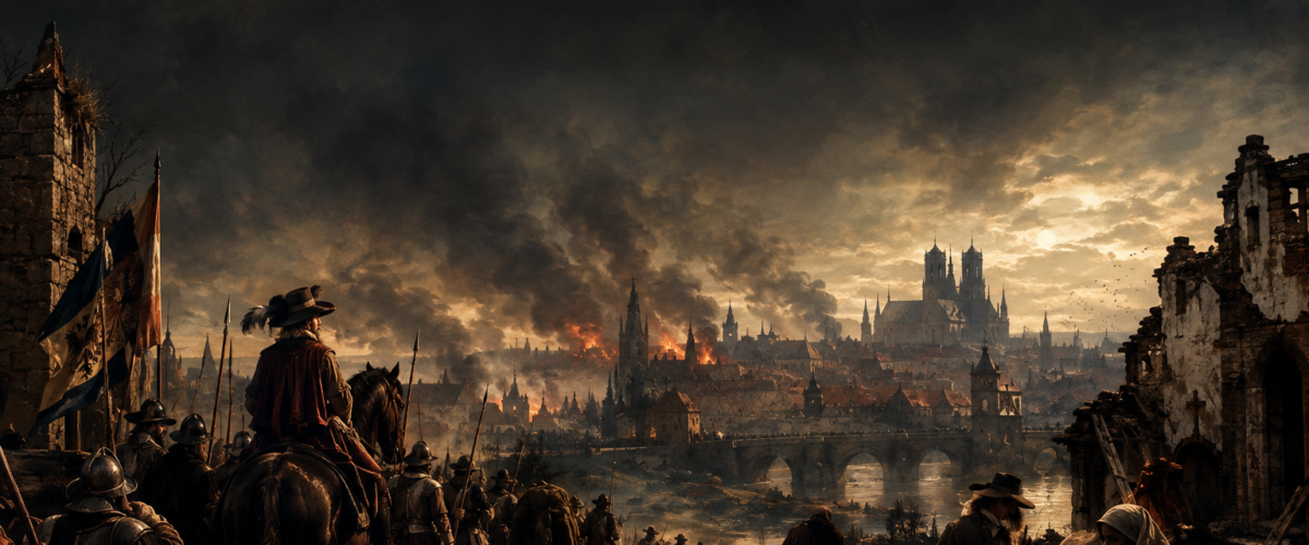 Seventeenth Century War Torn Cityscape 1200x500