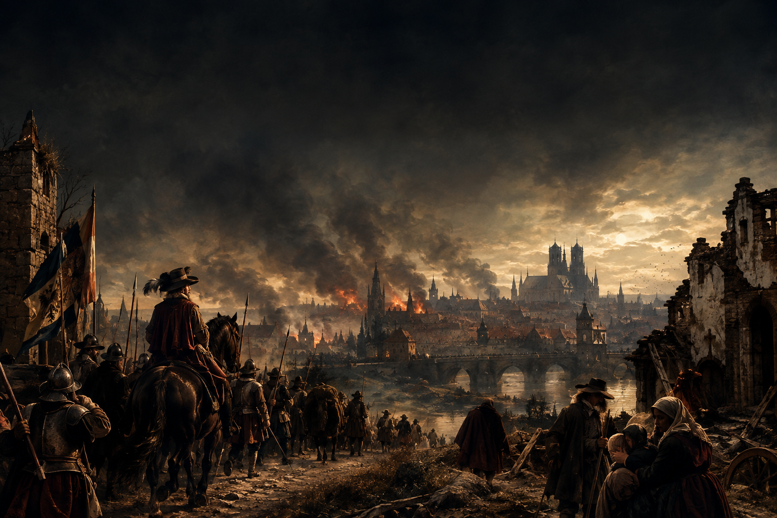 Seventeenth Century War Torn Cityscape